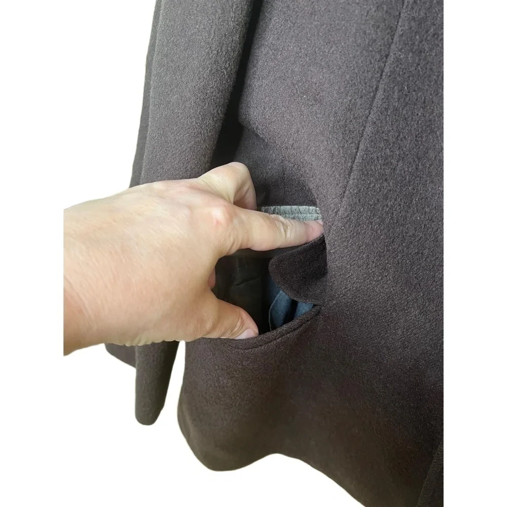 I Magnin Mens Blazer Sport Coat Dark Brown Elbow Patch Vintage Luxury Classic 42